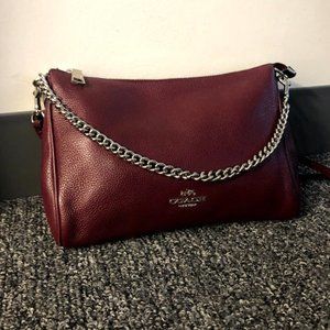 Coach Maroon Burgundy Crossbody Bag with Chain